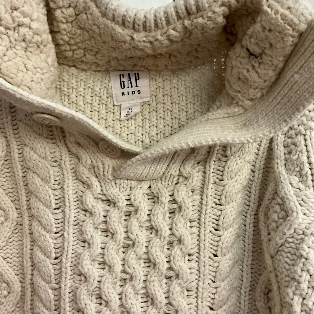 GAP Kids Cream Cable Knit Sweater XS Cotton